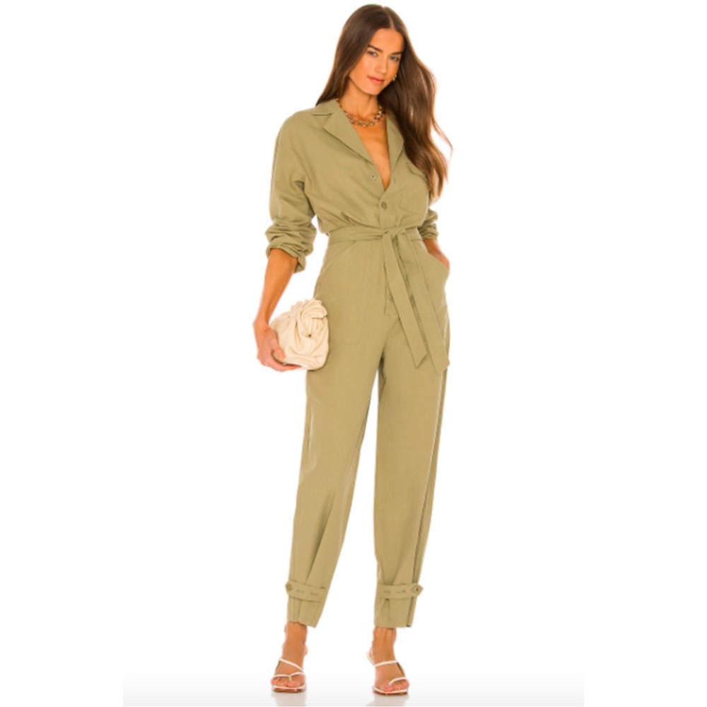 Song of style Cora Jumpsuit in Olive Green